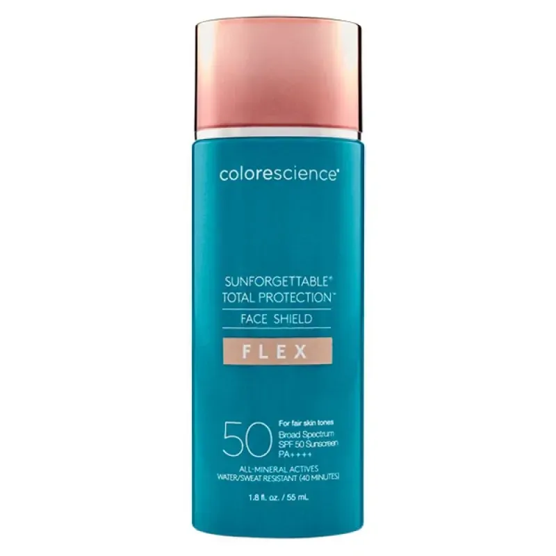 (Outlet) Colorescience Sunforgettable Total Protection Face Shield Flex SPF 50 Сонцезахисний крем для обличчя з адаптивними пігментами (Medium) - Фото