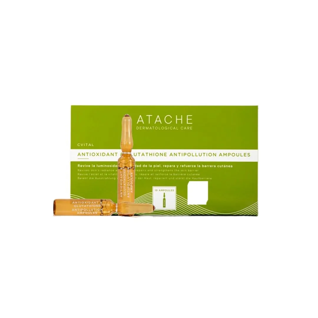 Atache Cvital Antioxidant & Glutathione Antipollution Ampoules Антиоксидантні ампули з глутатіоном, ніацинамідом та вітаміном С - Фото