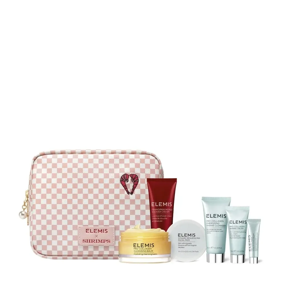 (Outlet) Elemis Shrimps Travel Icons Collection Колекція бестселерів у дизайнерській тревел косметичці для неї - Фото
