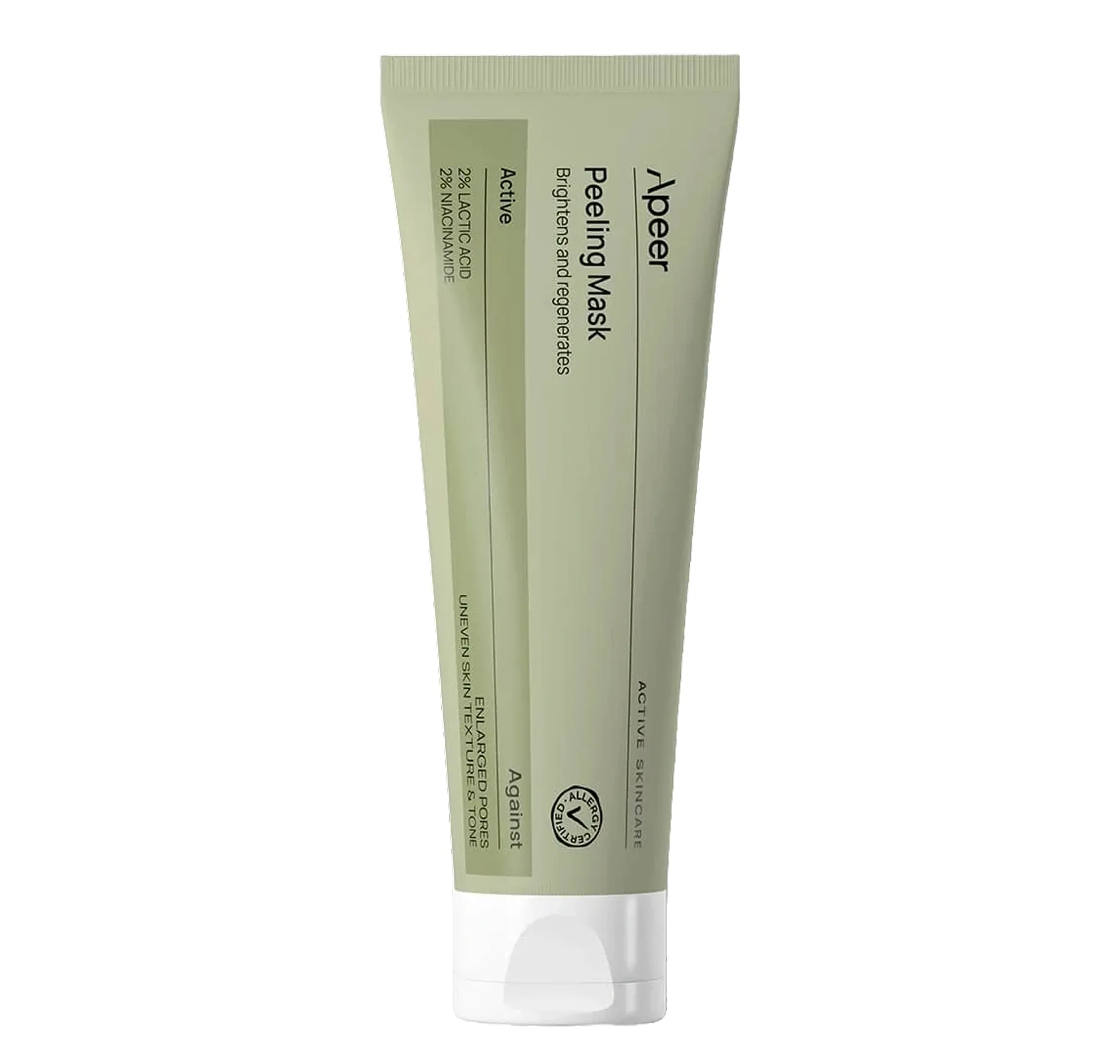 Apeer Peeling Mask Освітлювальна та регенеруюча маска з молочною кислотою та ніацинамідом - Фото