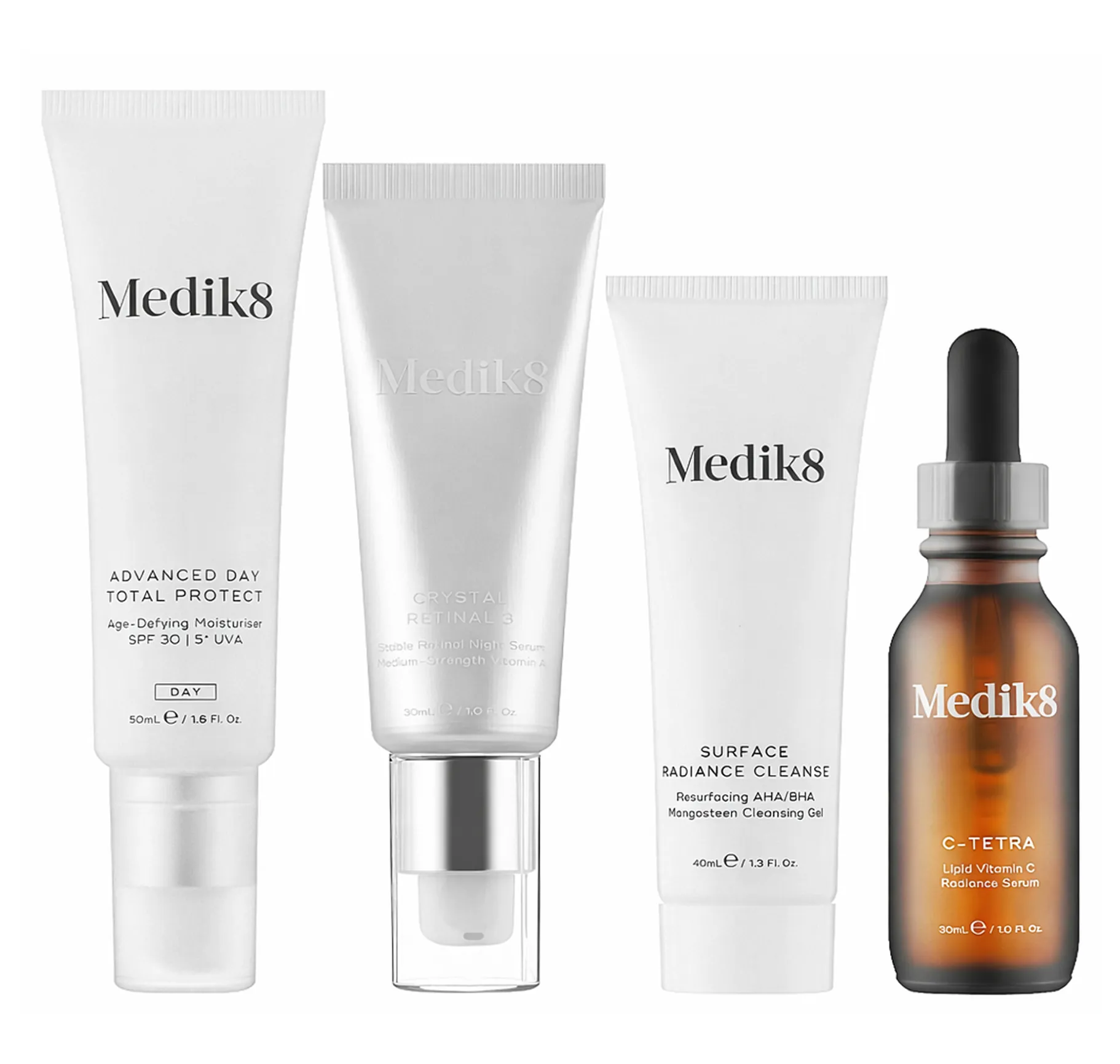 Medik8 The CSA Kit Retinal Edition Стартовий набір із засобом для вмивання, вітаміном С, зволожуючим кремом SPF 30 та ретиналем - Фото