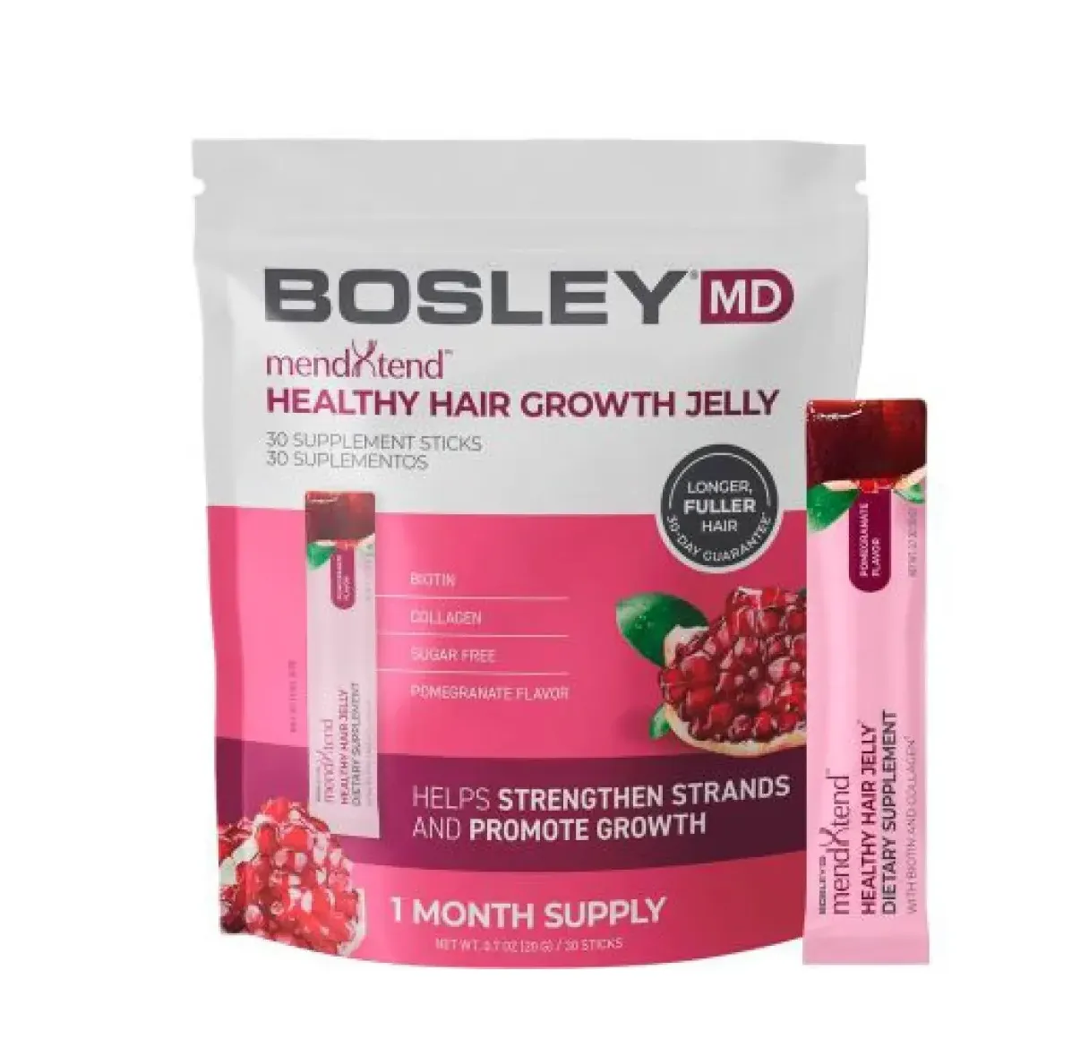 Bosley MD Healthy Hair Growth Jelly Supplement Sticks Дієтична добавка у формі желейної пластинки - Фото