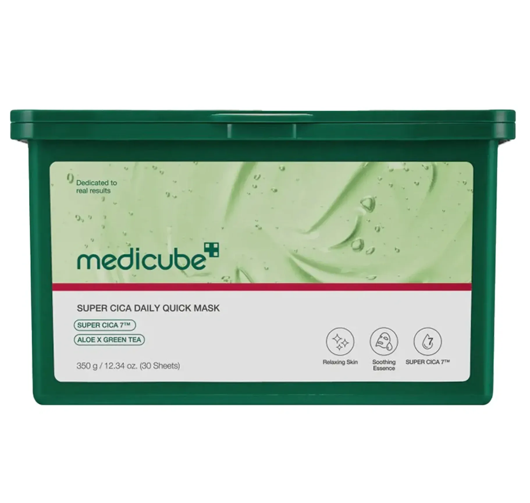 Medicube Super Cica Daily Quick Mask Набір заспокійливих масок з центелою, алоє та зеленим чаєм - Фото
