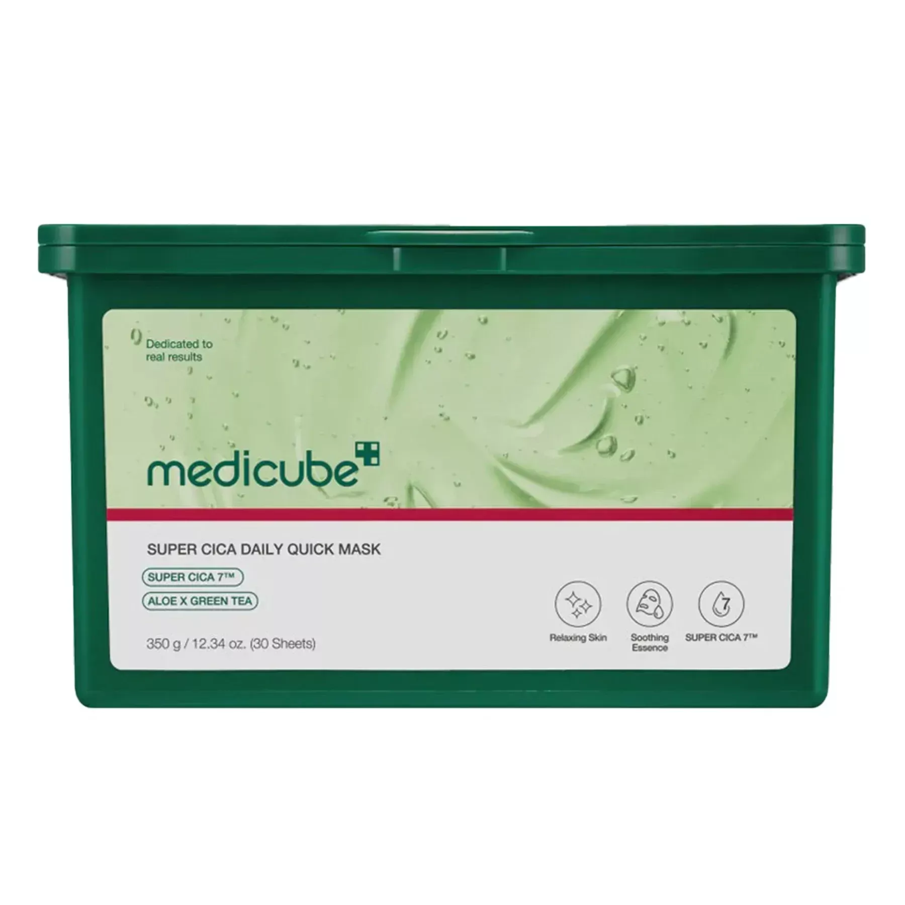 Medicube Super Cica Daily Quick Mask Набір заспокійливих масок з центелою, алоє та зеленим чаєм - Фото