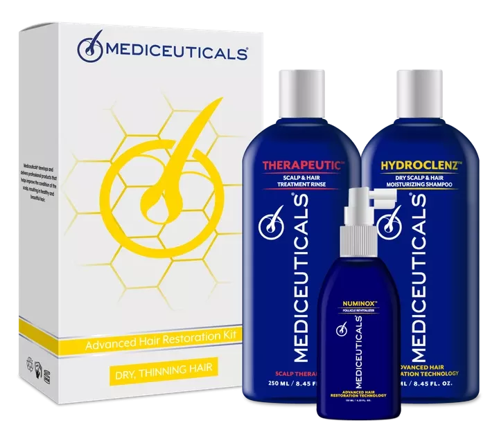 Mediceuticals Advanced Hair Restoration Kit Dry, Thinning hair Набір для стимулювання росту сухого волосся для чоловіків - Фото