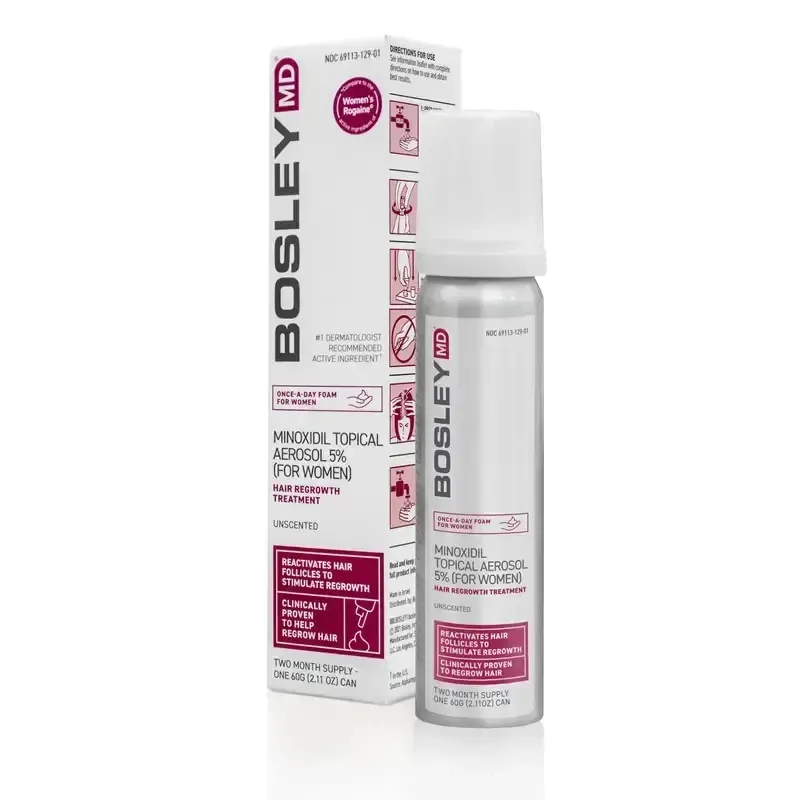 Bosley MD Minoxidil Topical Aerosol Піна з міноксидилом 5% для відновлення росту волосся у жінок - Фото