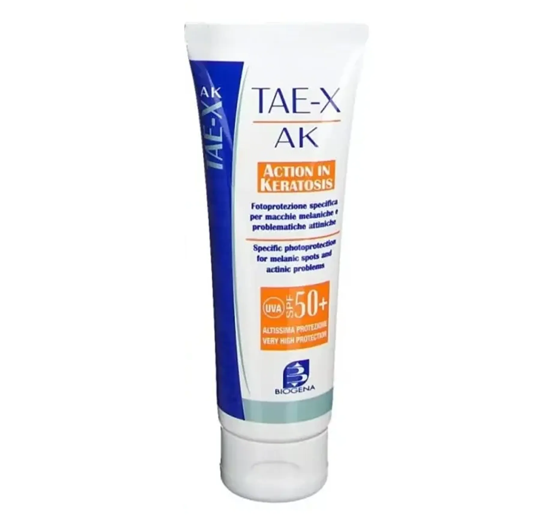 Biogena TAE X AK 50+ SPF 80 Сонцезахисний регенеруючий крем при гіперпігментації і кератозі - Фото