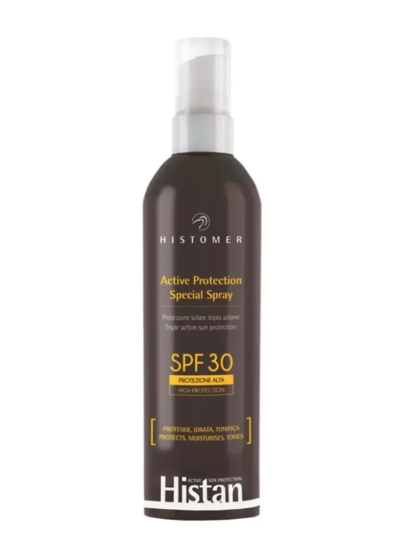 Histomer Histant Active Protection Spray SPF 30 Сонцезахисний спрей для обличчя, тіла та дітей з SPF 30 - Фото