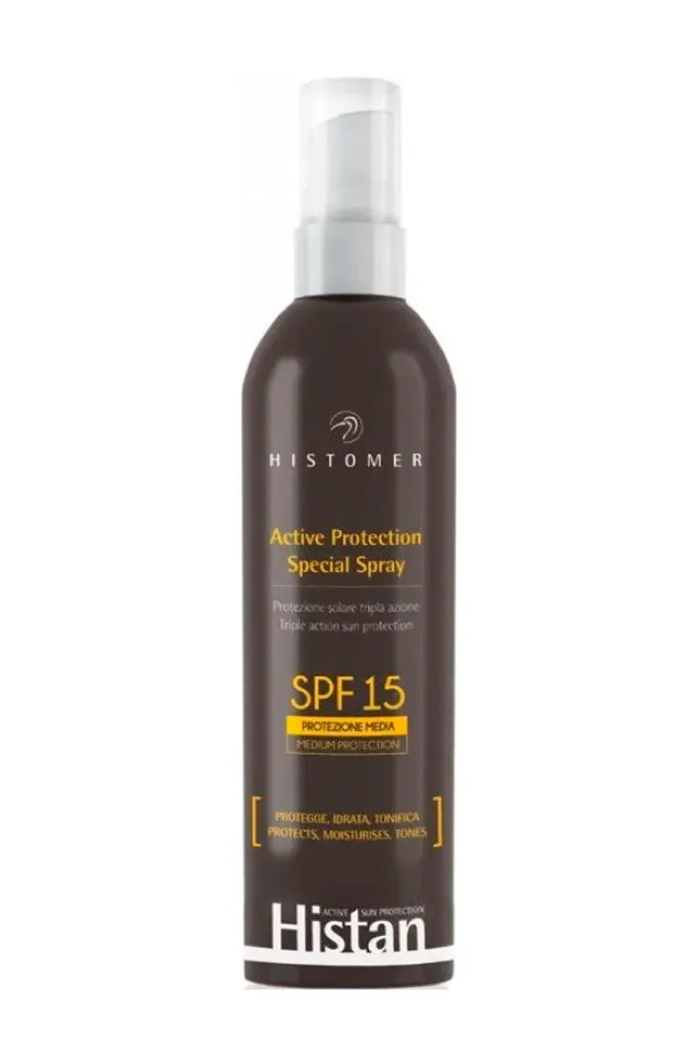Histomer Histant Active Protection Spray SPF 15 Сонцезахисний спрей для обличчя, тіла та дітей - Фото