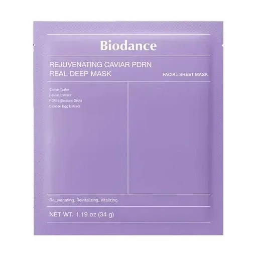 Biodance Rejuvenating Caviar PDRN Real Deep Mask Гідрогелева нічна маска з полінуклеотидами та ікрою для подвійного відновлення - Фото